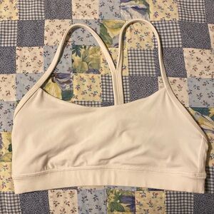 White Flow Y sports bra